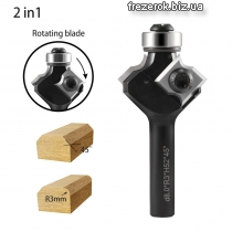 Фреза №117F 2в1 D27×R3/45⁰×d8 з смінними ножами