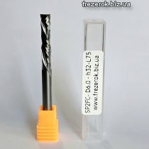 Фреза компресійна двозахідна D6*l32*L75  2F (HRC55)